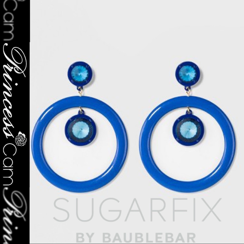 🆕Baublebar SUGARFIX Blue Circle Stone Earring NWT